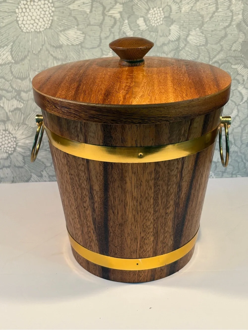 Vintage MCM Teak Ice Bucket made in  Japan